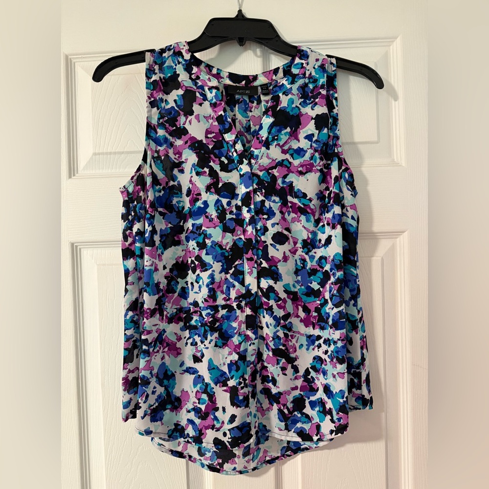 Apt. 9 Women's Abstract Blue and Purple Blouse